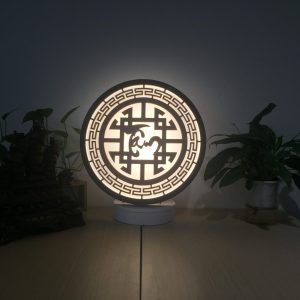 Đèn tam quang chữ Tâm 3 Den tranh go chu Tam 4 1