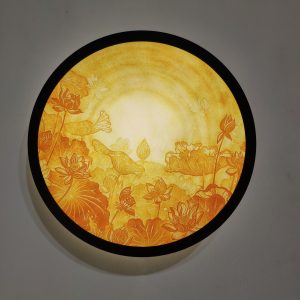 Đèn tam quang FS vân Trúc Chỉ hoa Sen 3 Den truc chi hoa sen